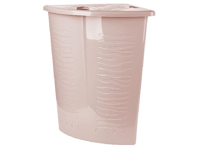 Корзина для белья Keeplex Regular с откидной крышкой 40л угловая 50х37х54см бежевый топаз